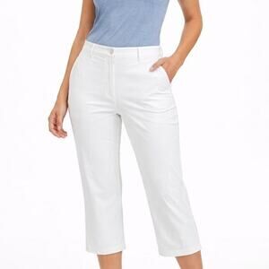 Nike Golf Pants Women White Capri Length Stretch Size 12 Athletic Performance